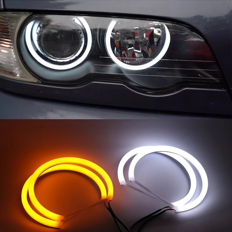Angel Eyes LED Blanc 6000K – Pack 4 Anneaux – BMW Série 3 E46 (1998–2006) – Halogène & Xénon HushBimmer