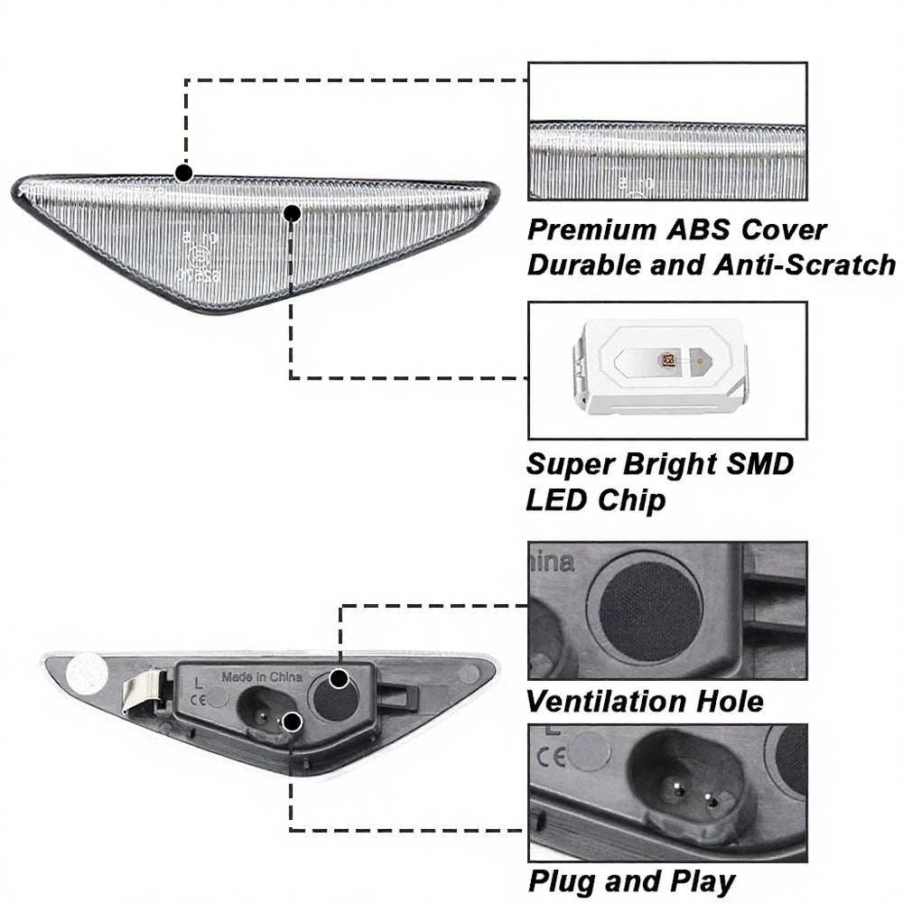 Clignotants Dynamiques LED – Pour BMW E46 Coupé & Cabriolet (2003–2006) HushBimmer