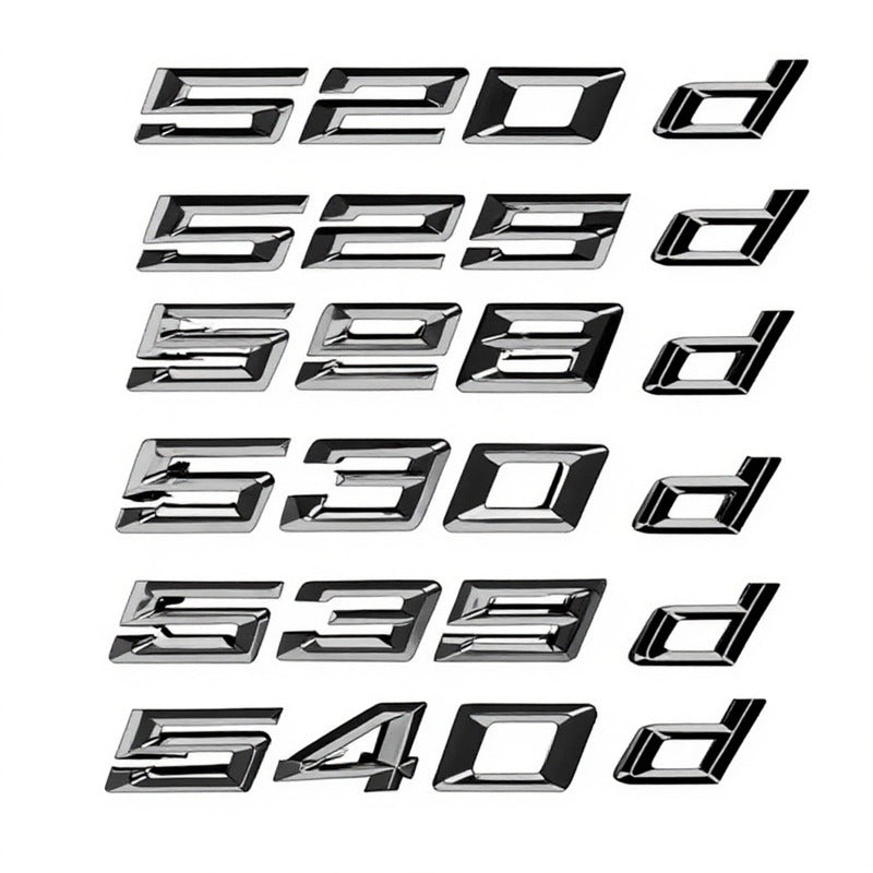 Logo Emblème 3D ABS – 520d 525d 528d 530d 535d 540d – Pour BMW Série 5 (E39 E60 F10 G30) HushBimmer