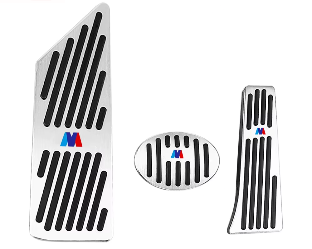 Couvre-pédales inox antidérapants – BMW Série 3, Série 5, X3, X5 (2003–2024) HushBimmer