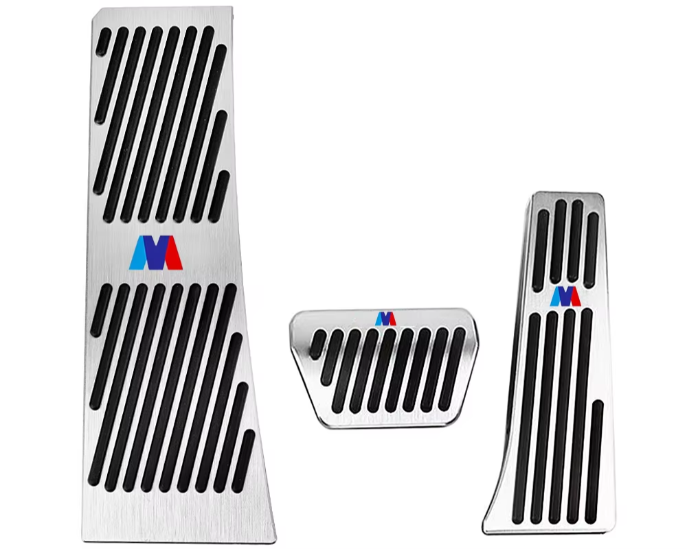 Couvre-pédales inox antidérapants – BMW Série 3, Série 5, X3, X5 (2003–2024) HushBimmer