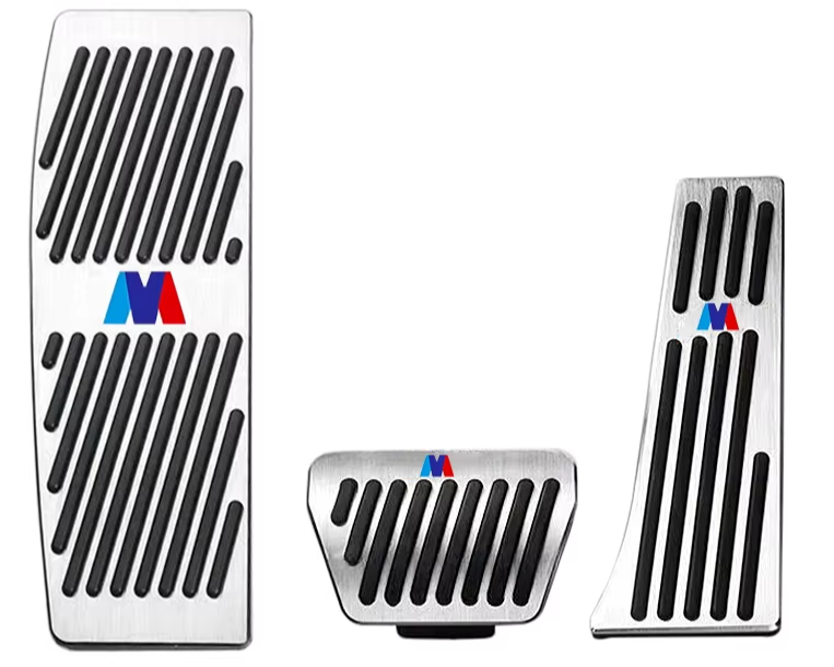Couvre-pédales inox antidérapants – BMW Série 3, Série 5, X3, X5 (2003–2024) HushBimmer