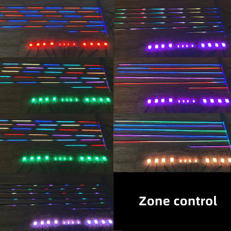 Kit Lumières Ambiance Intérieure Voiture 6 à 22 en 1 – LED Multicolores Contrôle App – Éclairage Atmosphère Musique – 12V HushBimmer