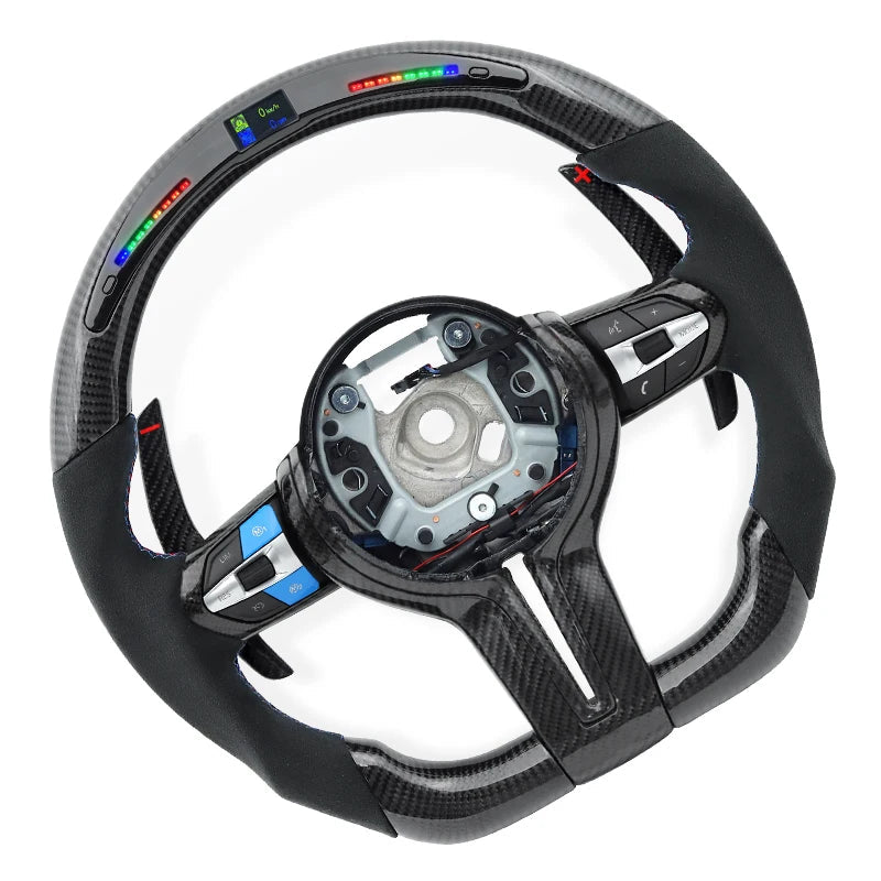 Volant LED en Carbone pour BMW M – Look Racing & Technologie Intégrée HushBimmer