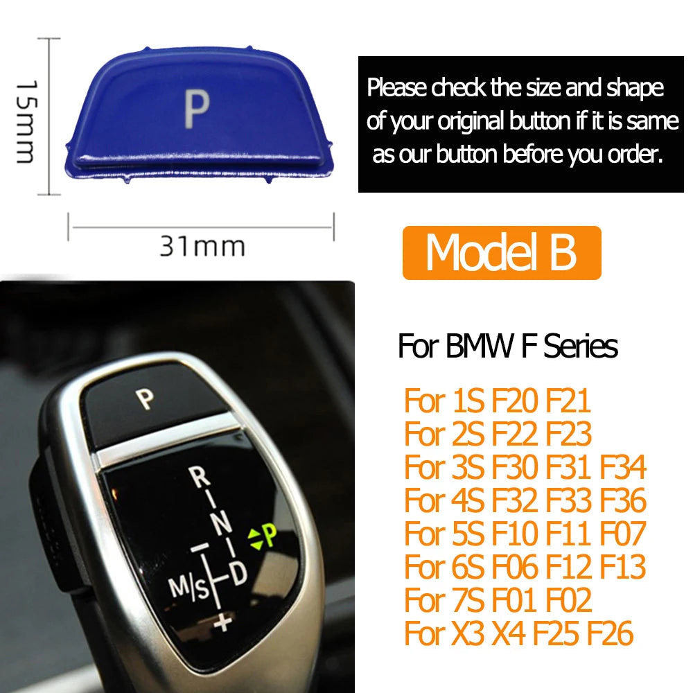 Cache Bouton "P" Parking Boîte de Vitesse – Pour BMW Série F & M (Modèles A & B) HushBimmer