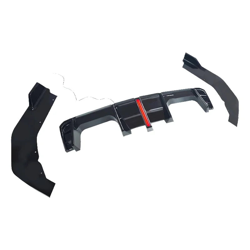 Diffuseur Arrière BMW M3 G80 (2021–2024) – 3 Pièces Noir Brillant avec Éclairage LED