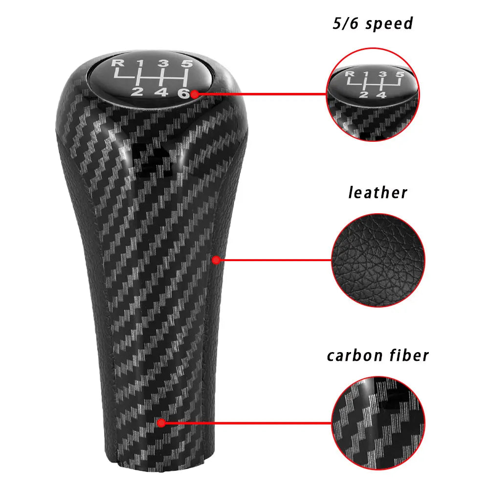 Pommeau de Levier de Vitesses 5/6 Vitesses pour BMW Série 1/3/5/6, X1 à X5 – Modèles E46, E60, E90, E84, etc. HushBimmer