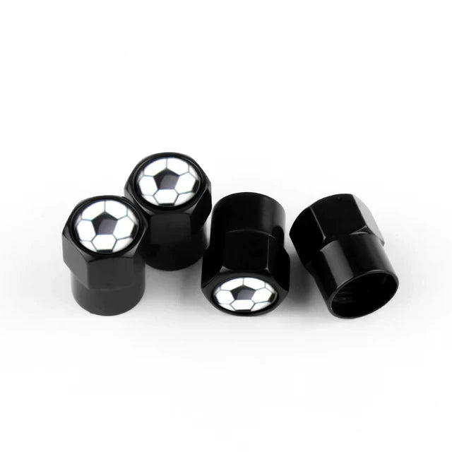 Lot de 4 Capuchons de Valve Hexagonaux Noirs – Aluminium – Universels pour Voiture, Moto, Vélo, Camion HushBimmer