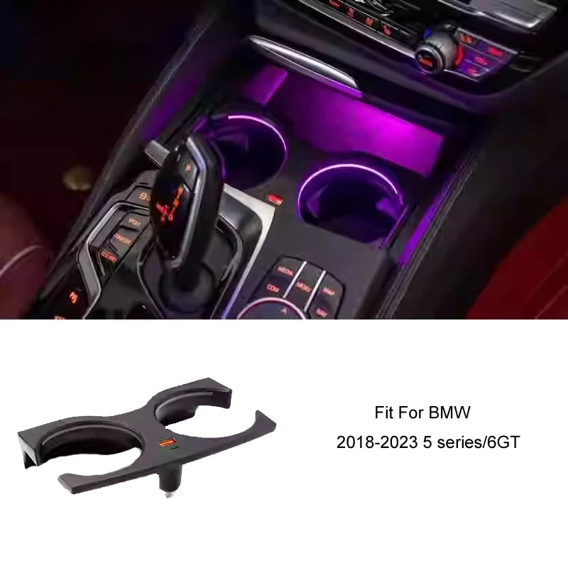 Cadre de Porte-Gobelet LED pour BMW – Éclairage Ambiant Intégré & Finition Premium HushBimmer