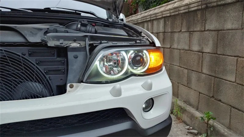 Kit LED Angel Eyes Canbus 120W – Blanc Pur – Pour BMW E53 X5 – 2000 à 2006 HushBimmer