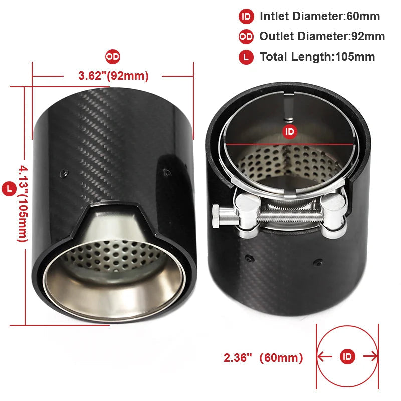 Embouts d’Échappement M Performance Carbone – Pour BMW F20 F21 F22 F23 M135i M140i M235i M240i (2pcs) HushBimmer