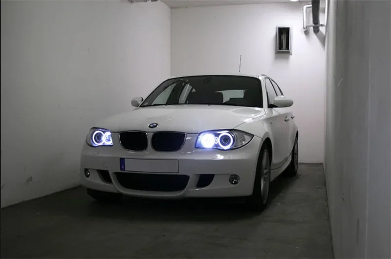 Angel Eyes LED Blanc 6000K – BMW Série 1 E87 LCI 2008–2011 – 60W HushBimmer
