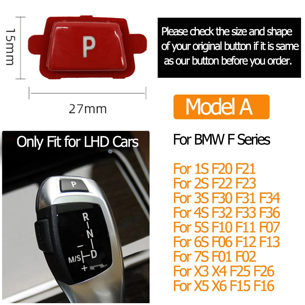Cache Bouton "P" Parking Boîte de Vitesse – Pour BMW Série F & M (Modèles A & B) HushBimmer