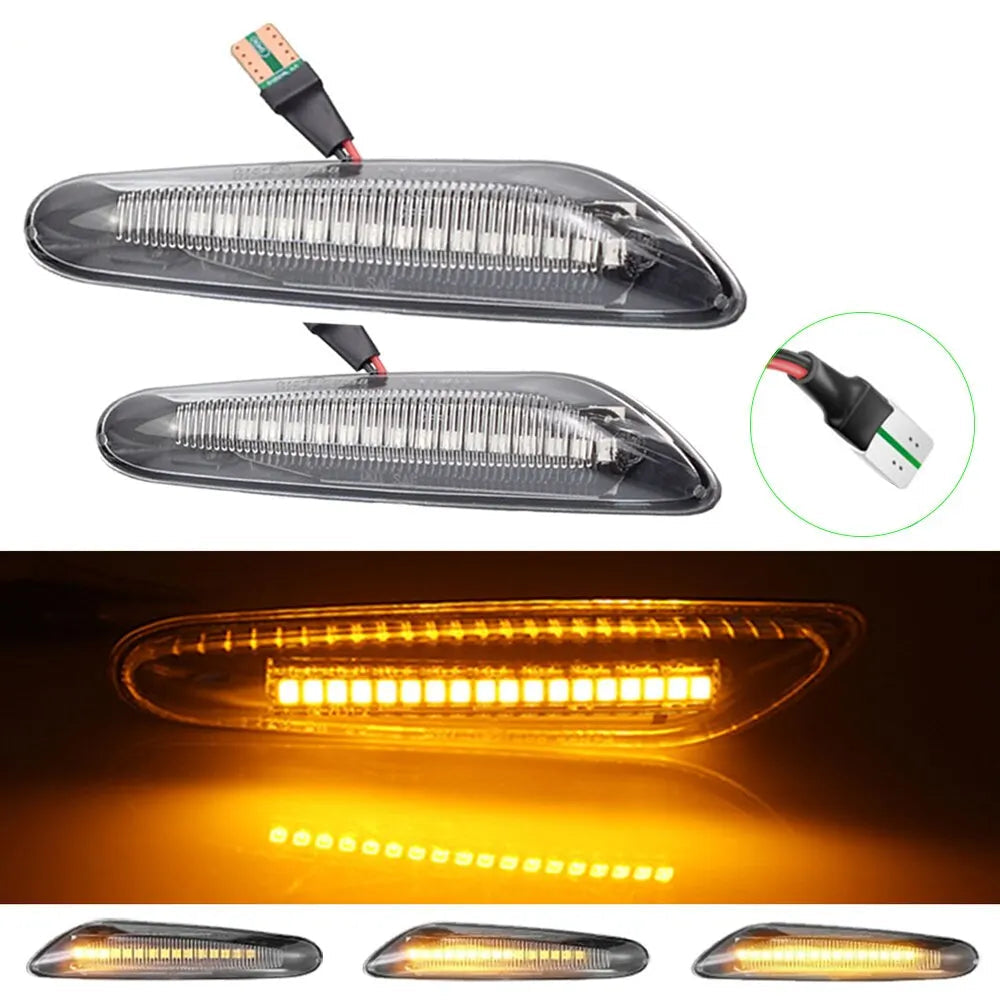 2pcs Clignotants Dynamiques LED Séquentiels – BMW E90 E91 E92 E93 E60 E87 E82 E46 – Clignotant Latéral Sans Erreur HushBimmer