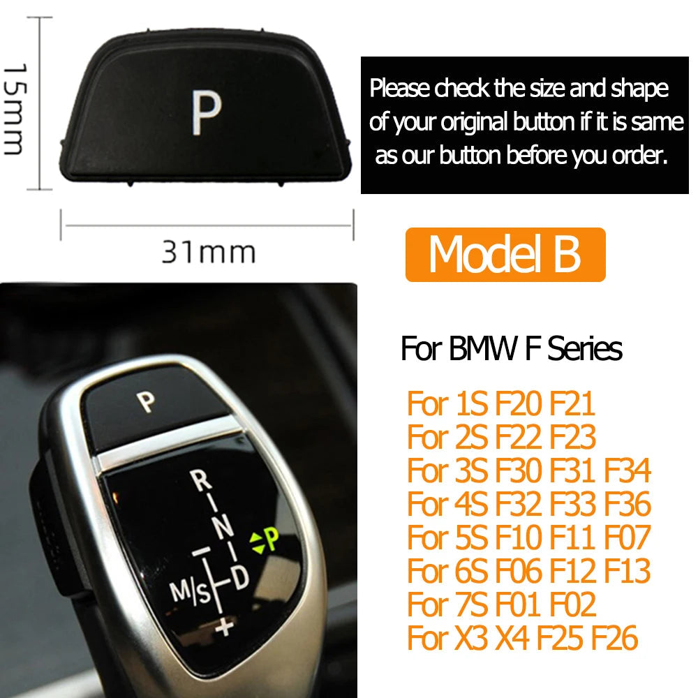 Cache Bouton "P" Parking Boîte de Vitesse – Pour BMW Série F & M (Modèles A & B) HushBimmer