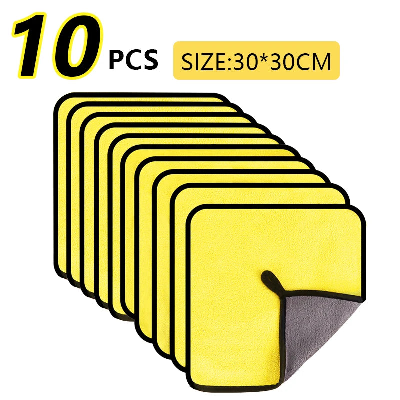 Lot de 10 à 20 Serviettes Microfibres Ultra-Fines – Tissu Coral Fleece – Nettoyage Voiture & Maison – 30x30cm / 30x60cm HushBimmer