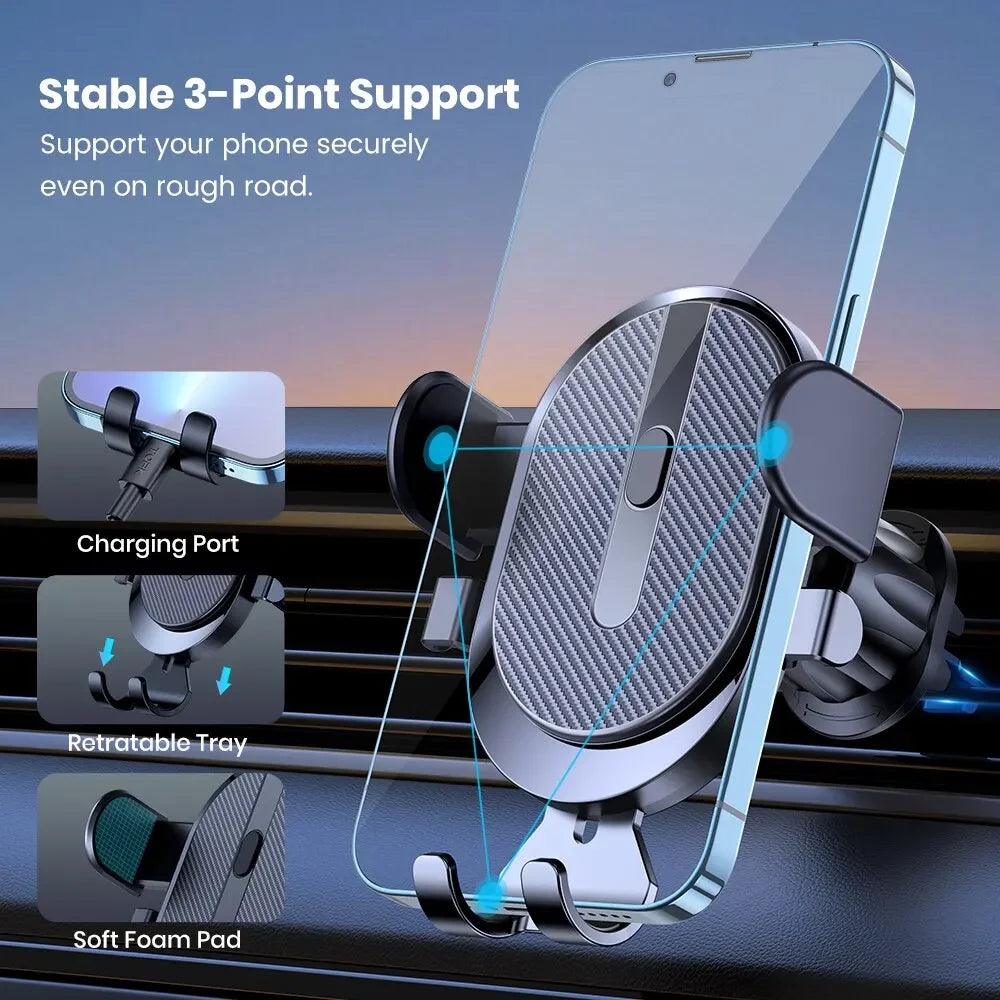 Support de téléphone gravité – Fixation grille d’aération HushBimmer