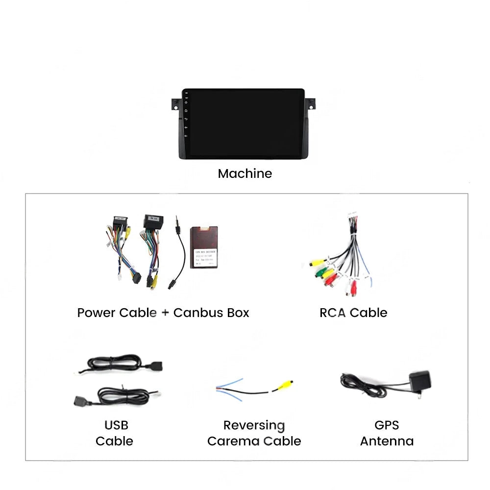 Autoradio Android 14 9" – CarPlay Sans Fil & Android Auto – Pour BMW E46 M3 318i 320i 325i 330i 335i (1998-2006) HushBimmer