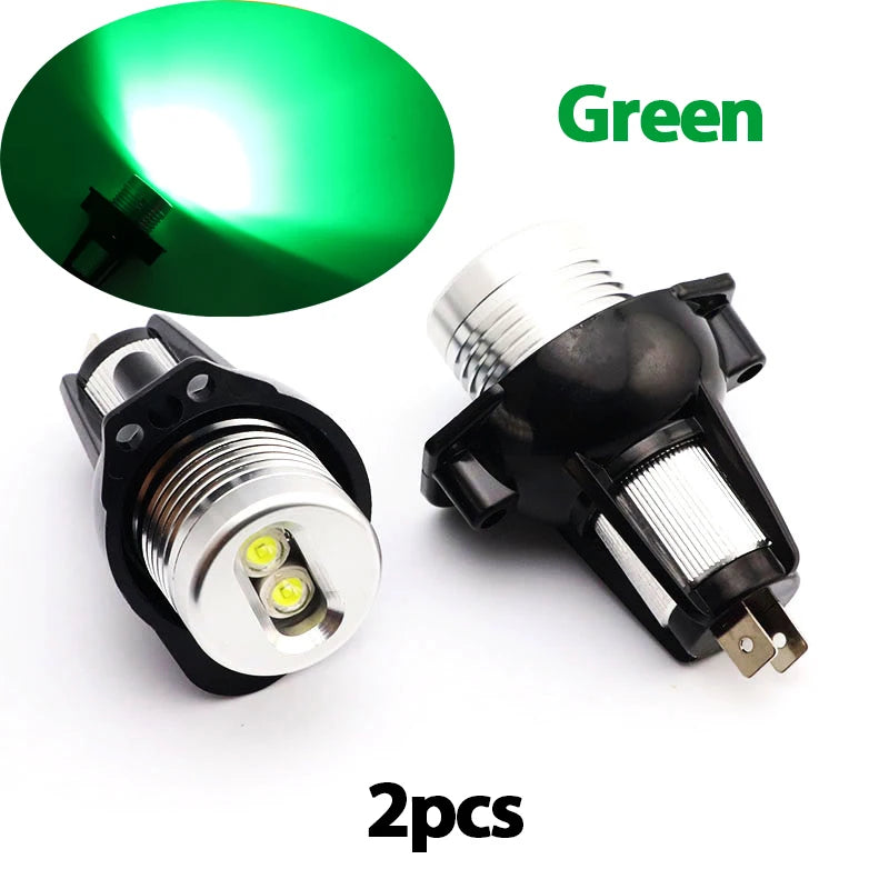 Angel Eyes LED 6000K Blanc – 20W – BMW Série 3 E90/E91 Pre-LCI avec Xénon (2004–2008) HushBimmer