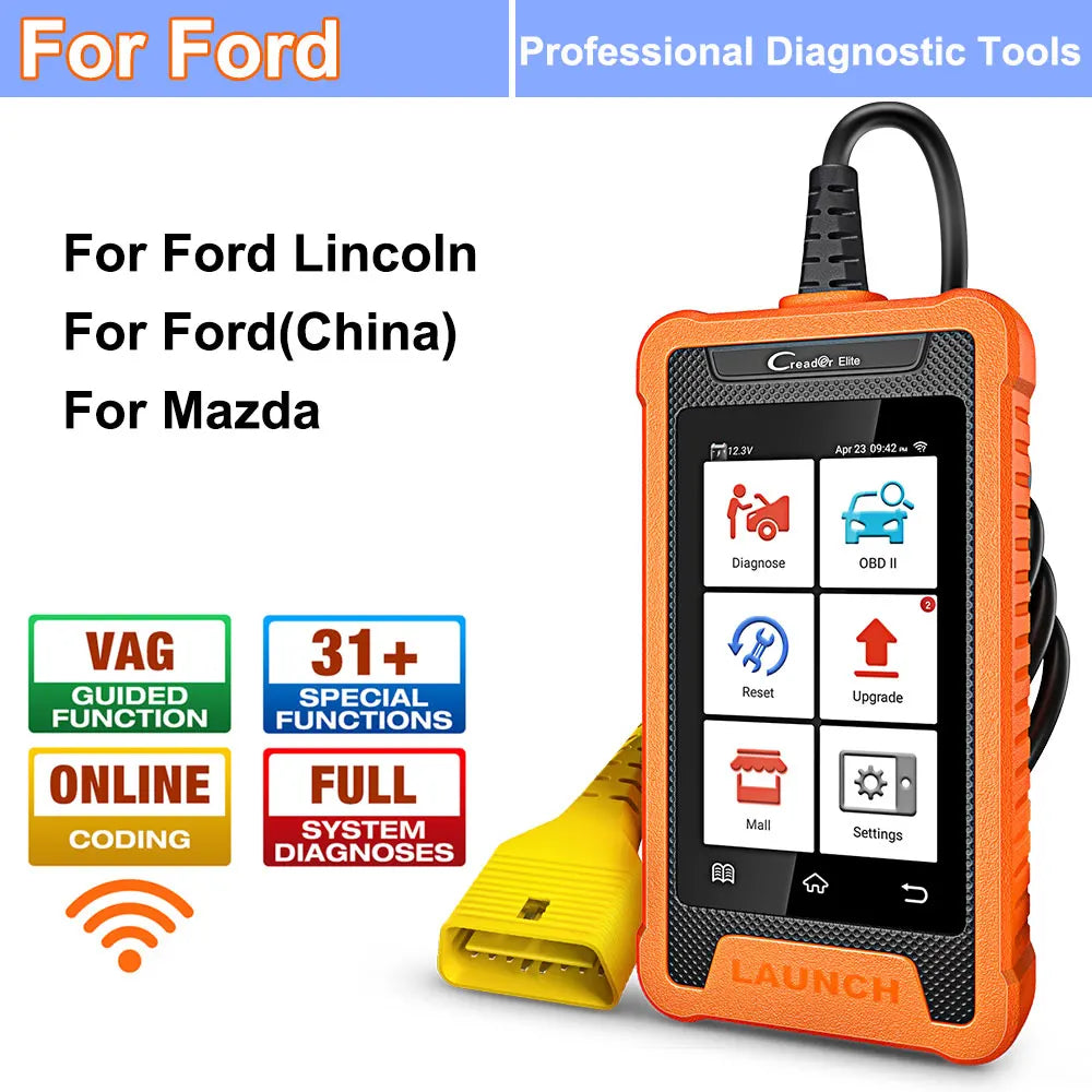 LAUNCH X431 Creader Elite – Scanner Diagnostic OBD2 Complet avec Codage ECU & Fonctions Bi-directionnelles – 31+ Réinitialisations – Pour BMW / BENZ / AUDI et + HushBimmer