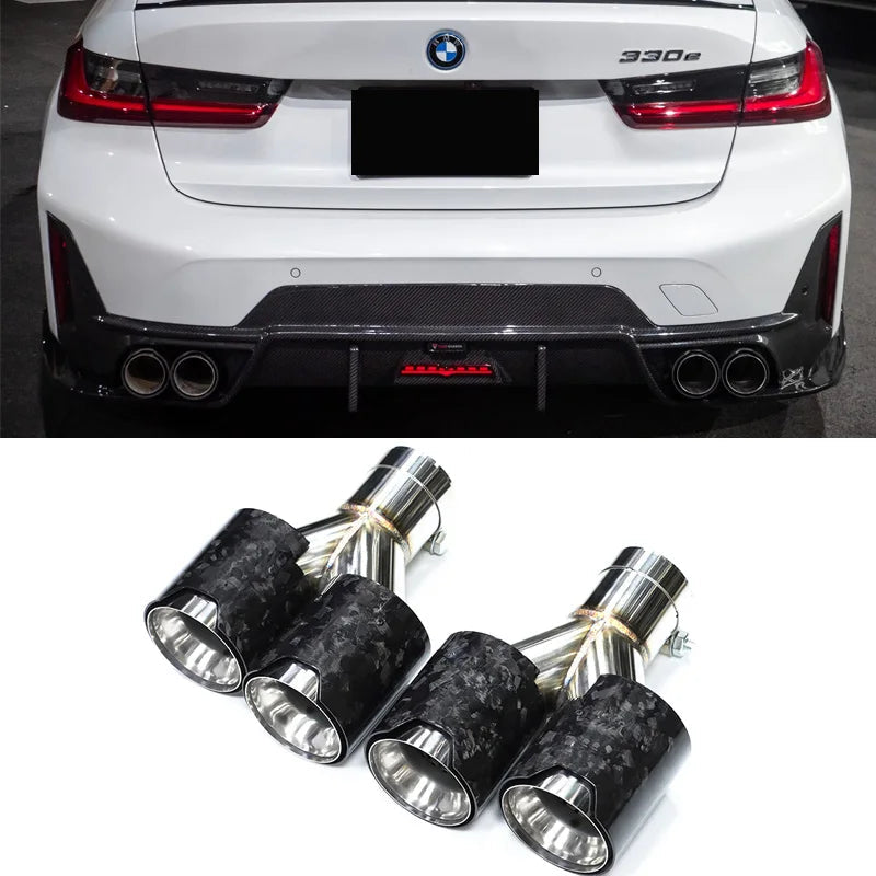 Paire de Embouts d'Échappement Carbone Forgé – BMW M Performance (Universels) HushBimmer