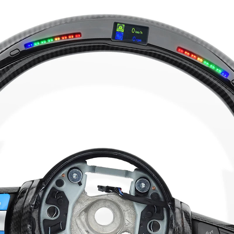 Volant LED en Carbone pour BMW M – Look Racing & Technologie Intégrée HushBimmer