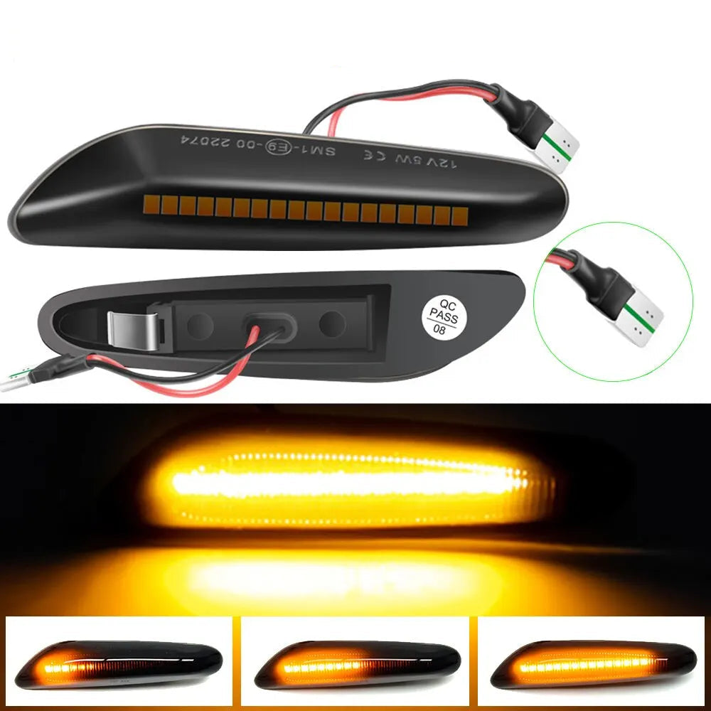 2pcs Clignotants Dynamiques LED Séquentiels – BMW E90 E91 E92 E93 E60 E87 E82 E46 – Clignotant Latéral Sans Erreur HushBimmer