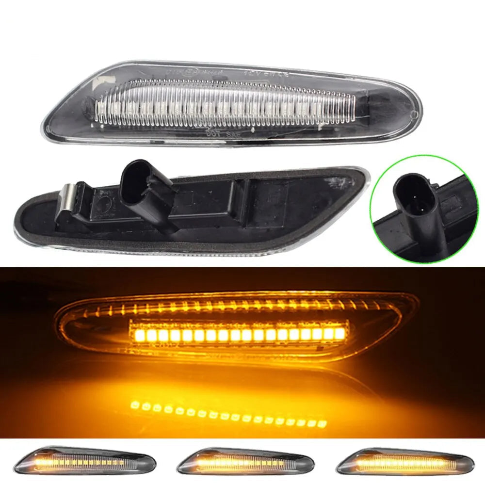 2pcs Clignotants Dynamiques LED Séquentiels – BMW E90 E91 E92 E93 E60 E87 E82 E46 – Clignotant Latéral Sans Erreur HushBimmer