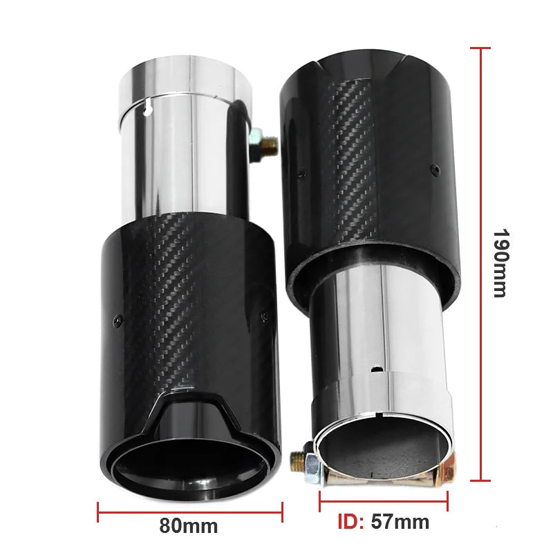 Lot de 4 Embouts d'Échappement Carbone Noir Brillant – BMW M3 E90 E92 E93 (80mm) HushBimmer