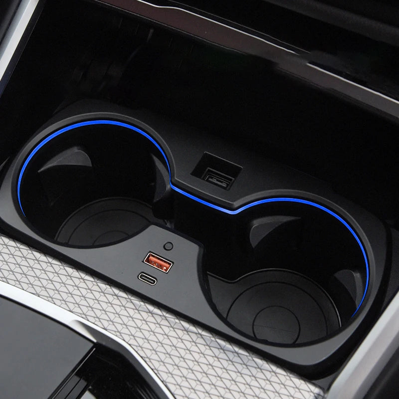 Cadre de Porte-Gobelet LED pour BMW – Éclairage Ambiant Intégré & Finition Premium HushBimmer