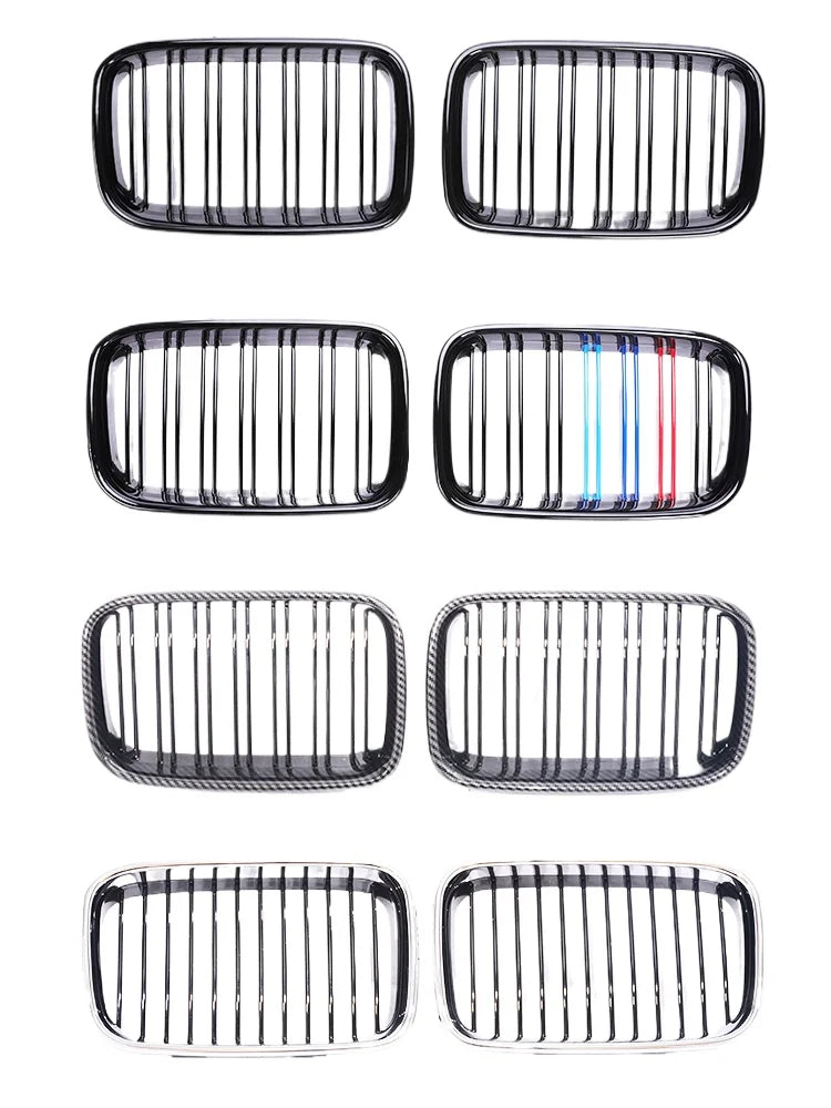 Calandre Double Lame M Style – BMW Série 3 E36 Pre-LCI (1992–1996) – Couleur M, Carbone Mat ou Noir Brillant HushBimmer