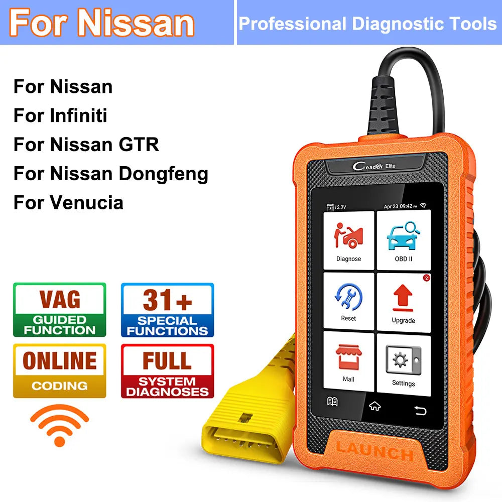 LAUNCH X431 Creader Elite – Scanner Diagnostic OBD2 Complet avec Codage ECU & Fonctions Bi-directionnelles – 31+ Réinitialisations – Pour BMW / BENZ / AUDI et + HushBimmer