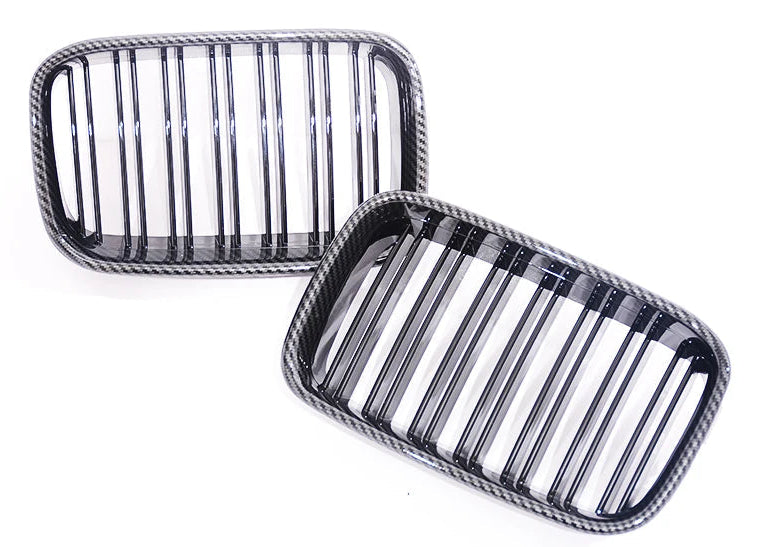 Calandre Double Lame M Style – BMW Série 3 E36 Pre-LCI (1992–1996) – Couleur M, Carbone Mat ou Noir Brillant HushBimmer