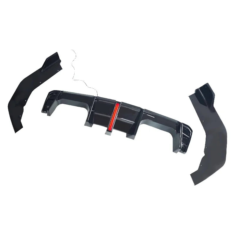 Diffuseur Arrière BMW M3 G80 (2021–2024) – 3 Pièces Noir Brillant avec Éclairage LED