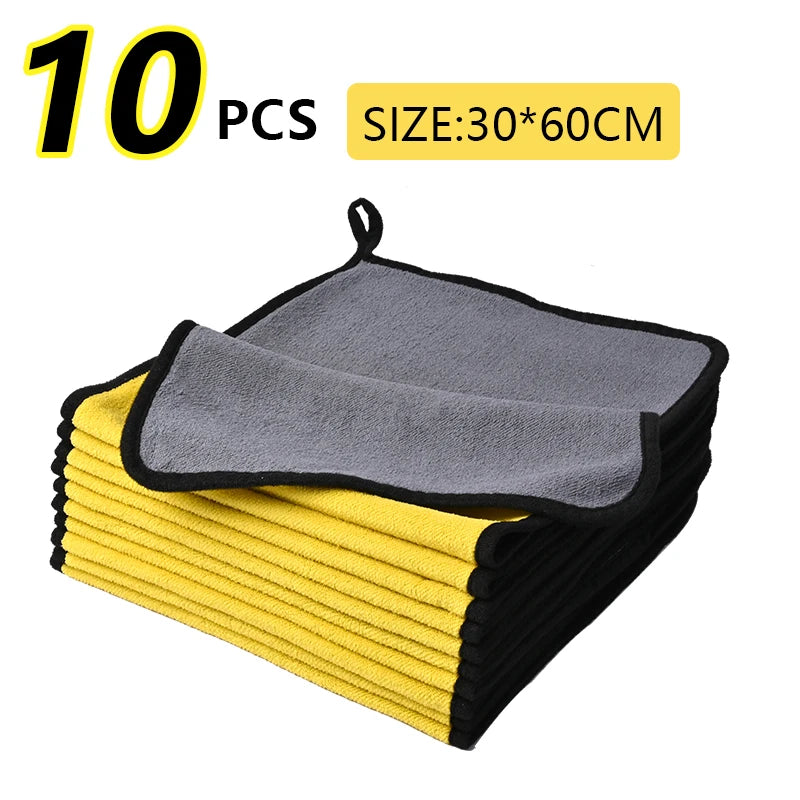 Lot de 10 à 20 Serviettes Microfibres Ultra-Fines – Tissu Coral Fleece – Nettoyage Voiture & Maison – 30x30cm / 30x60cm HushBimmer