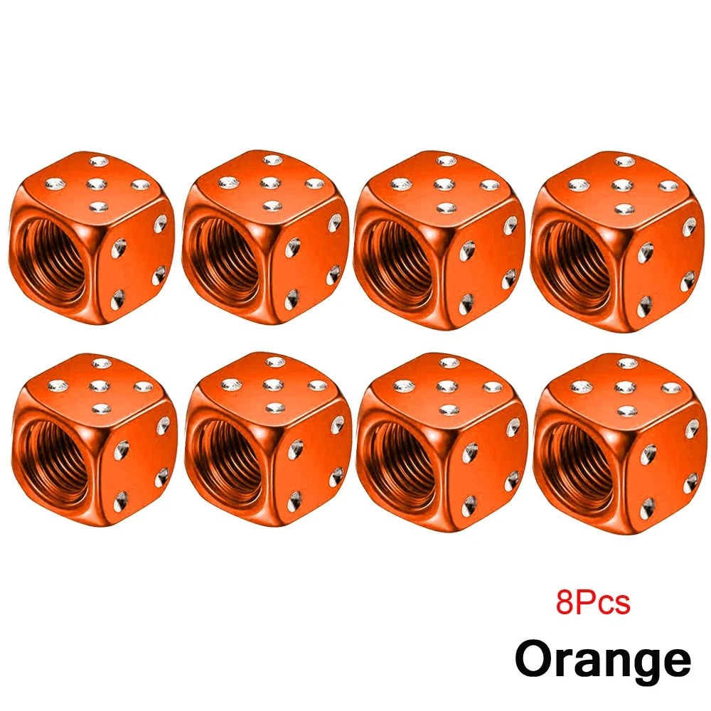 Capuchons de Valve Dé en Aluminium – Lot de 2 ou 8 Pièces – Pour Voiture, Moto, Vélo, Camion HushBimmer
