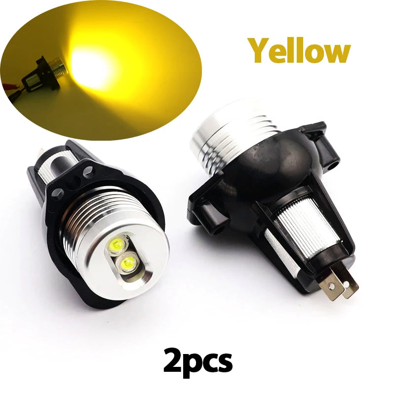 Angel Eyes LED 6000K Blanc – 20W – BMW Série 3 E90/E91 Pre-LCI avec Xénon (2004–2008) HushBimmer