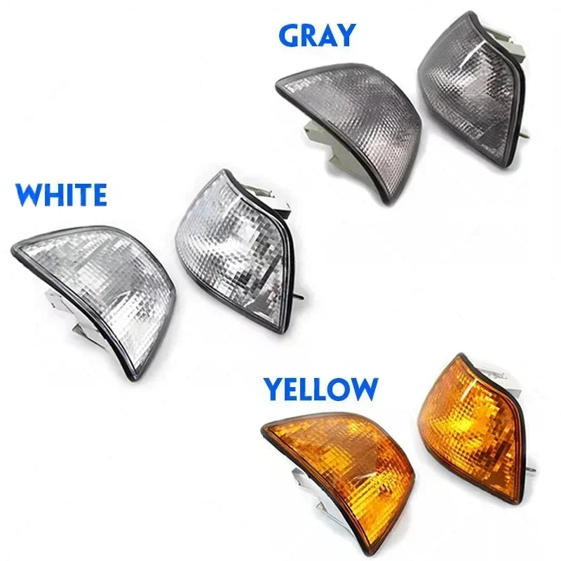 Paire de Feux de Clignotant Avant d’Angle pour BMW Série 3 E36 (1991–1999) – Blanc, Jaune ou Gris HushBimmer