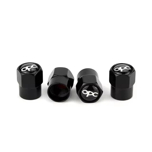 Lot de 4 Capuchons de Valve Hexagonaux Noirs – Aluminium – Universels pour Voiture, Moto, Vélo, Camion HushBimmer