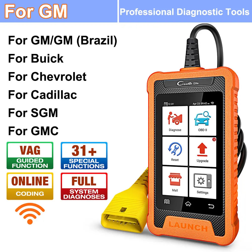 LAUNCH X431 Creader Elite – Scanner Diagnostic OBD2 Complet avec Codage ECU & Fonctions Bi-directionnelles – 31+ Réinitialisations – Pour BMW / BENZ / AUDI et + HushBimmer