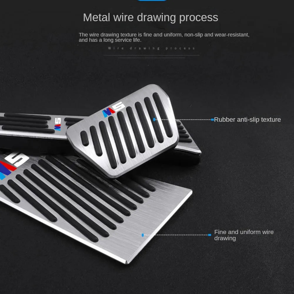 Couvre-pédales inox antidérapants – BMW Série 3, Série 5, X3, X5 (2003–2024) HushBimmer