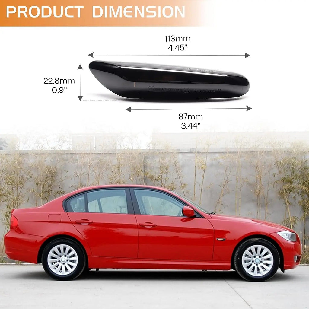 2pcs Clignotants Dynamiques LED Séquentiels – BMW E90 E91 E92 E93 E60 E87 E82 E46 – Clignotant Latéral Sans Erreur HushBimmer