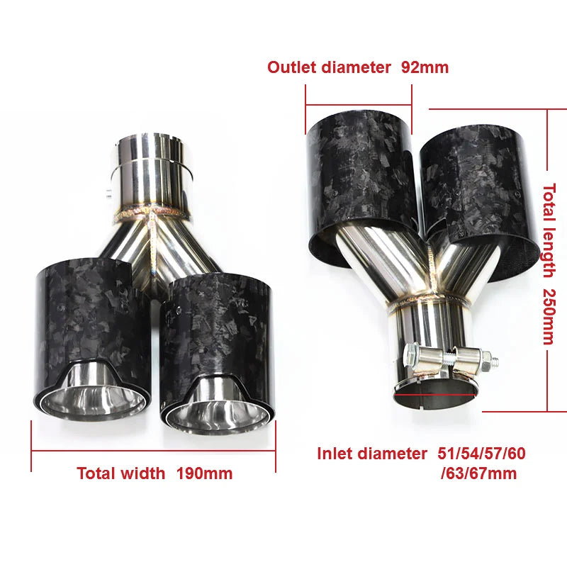 Paire de Embouts d'Échappement Carbone Forgé – BMW M Performance (Universels) HushBimmer