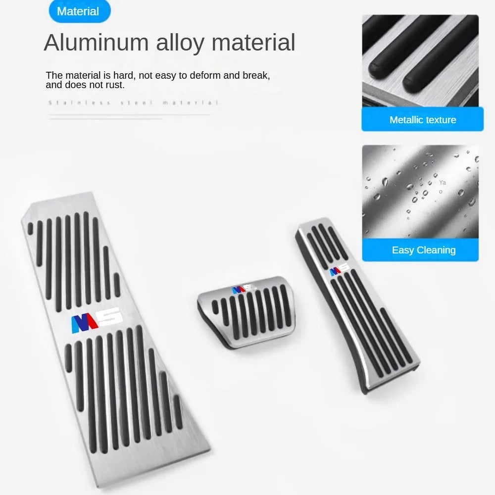 Couvre-pédales inox antidérapants – BMW Série 3, Série 5, X3, X5 (2003–2024) HushBimmer