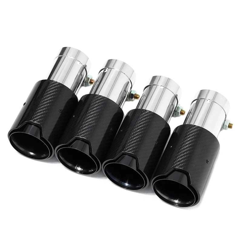 Lot de 4 Embouts d'Échappement Carbone Noir Brillant – BMW M3 E90 E92 E93 (80mm) HushBimmer