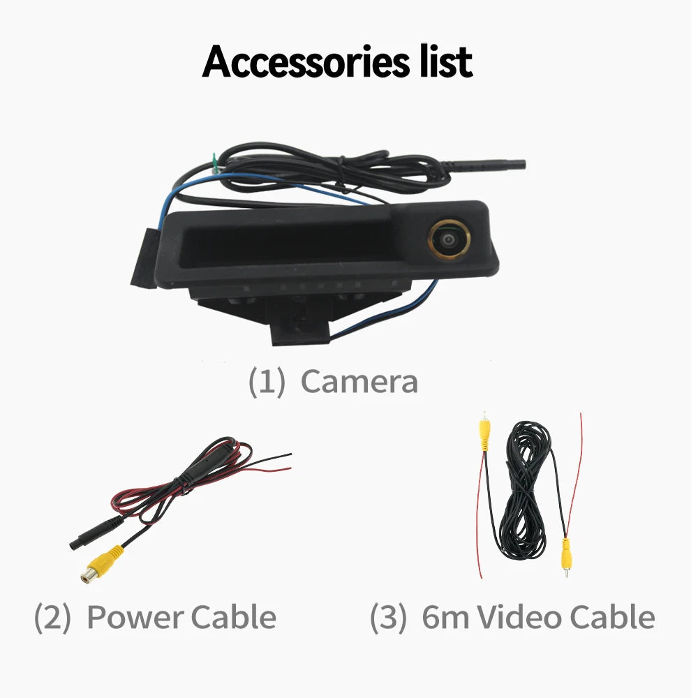 Caméra de Recul Poignée Coffre AHD 1080P – Pour BMW Série 3, 5, X1, X5, X6 (E39 E60 E70 E82 E90) HushBimmer