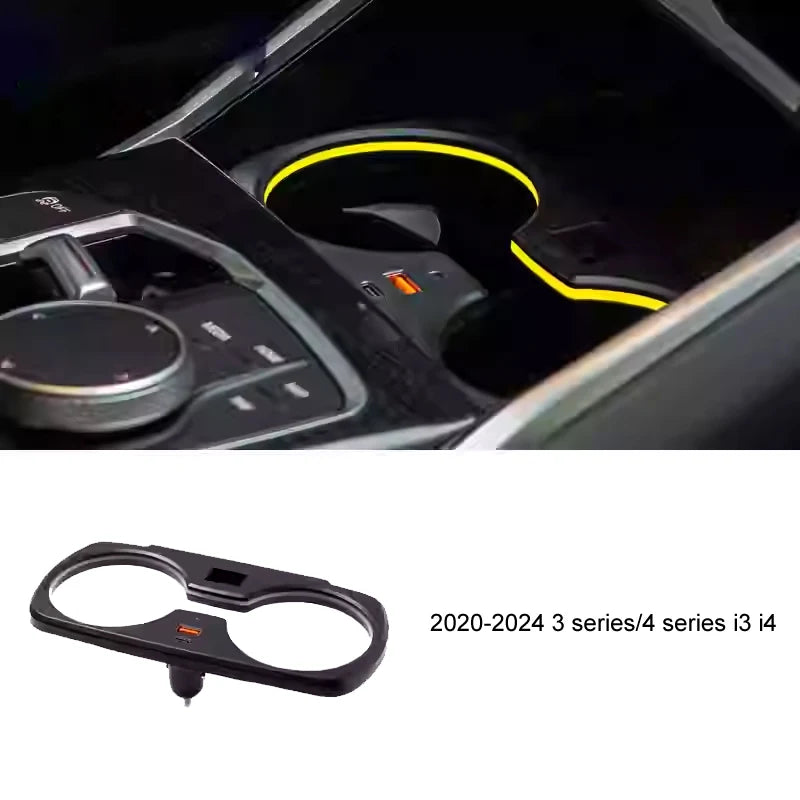 Cadre de Porte-Gobelet LED pour BMW – Éclairage Ambiant Intégré & Finition Premium HushBimmer