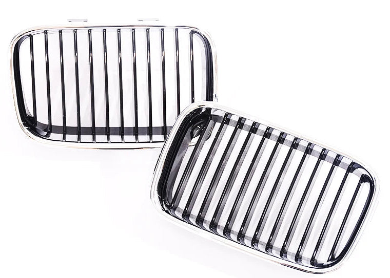 Calandre Double Lame M Style – BMW Série 3 E36 Pre-LCI (1992–1996) – Couleur M, Carbone Mat ou Noir Brillant HushBimmer