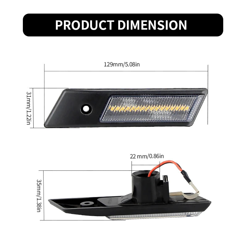 Clignotants LED Dynamiques – Feux Latéraux Séquentiels Pour BMW E30 E32 E34 E36 (1990-1996) HushBimmer