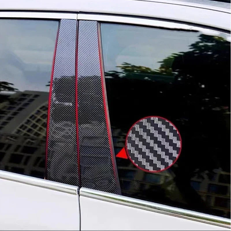 Kit de stickers Noires Brillantes | Carbone – Montants de Portes BMW Série 1 (E81/E82/E87/E88) 2004–2013 HushBimmer